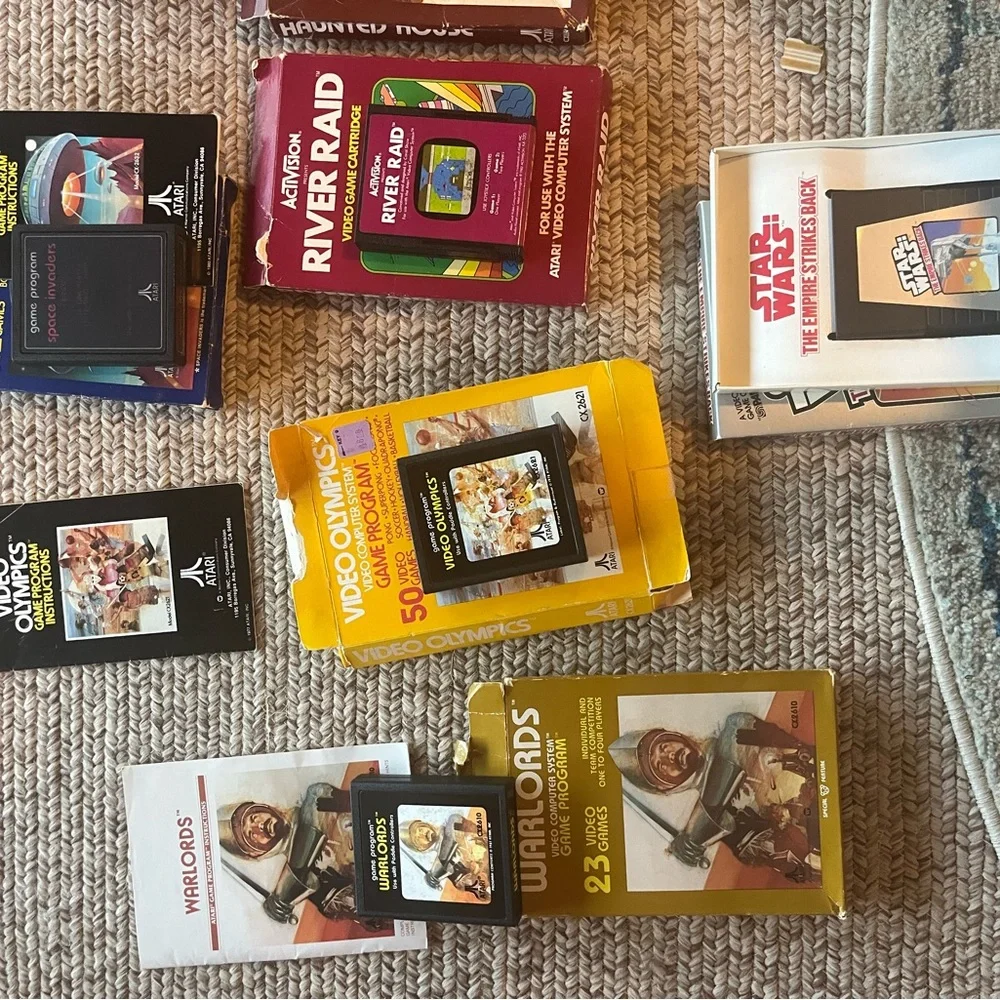 Atari cx-2600a console, games, manuals.